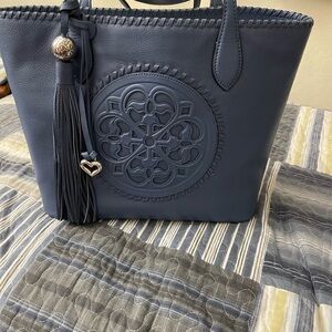 Brighton Navy Blue Tote with Heart Charm